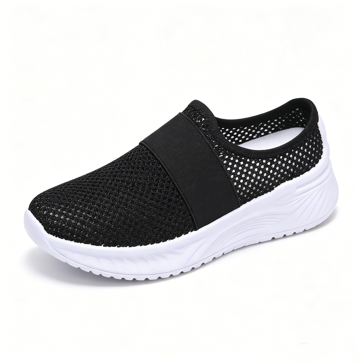 Summer Air Mesh Slip On Trainers | Comfort Open Back Casual Walking Footwear